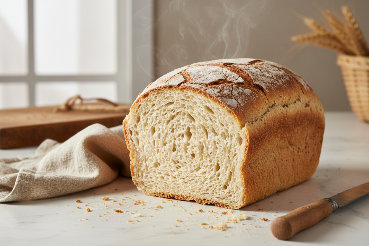 loaf of fresh white bread