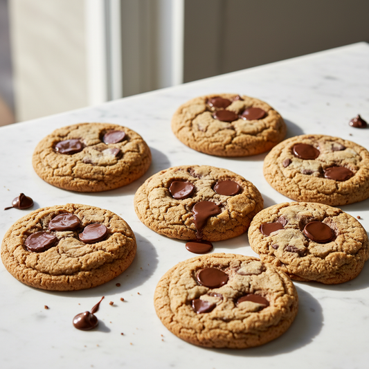 6 fresh chocolate chip cookies