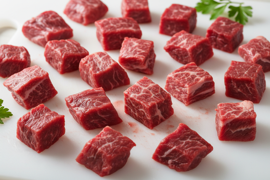 diced and chopped fresh beef