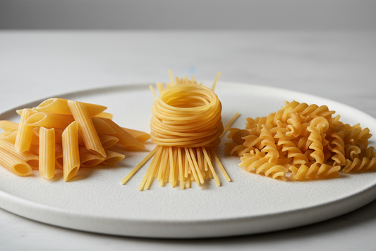 pastas - penne, spaghetti and fusilli 