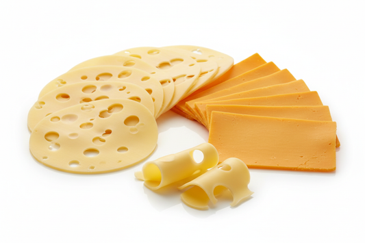 swiss and cheddar cheese slices
